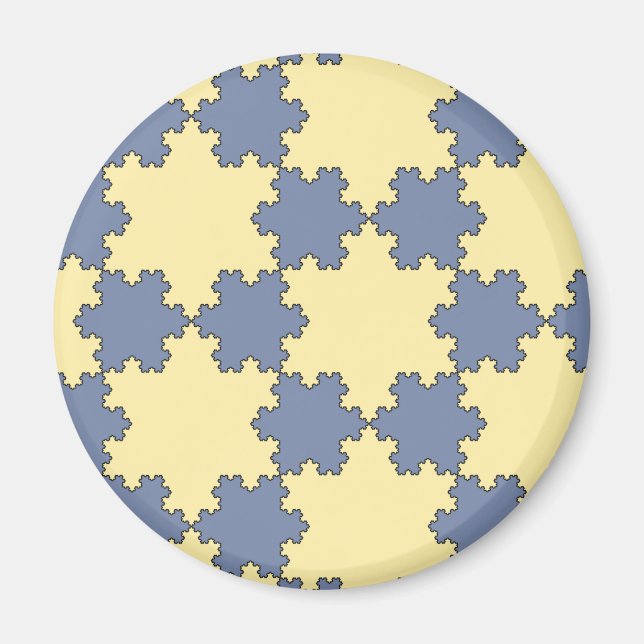 Tessellated Koch Snöflingor (Fractal Mönster) Magnet (Framsidan)