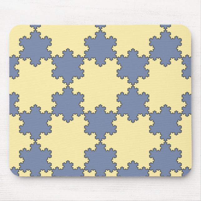 Tessellated Koch Snöflingor (Fractal Mönster) Musmatta (Framsidan)