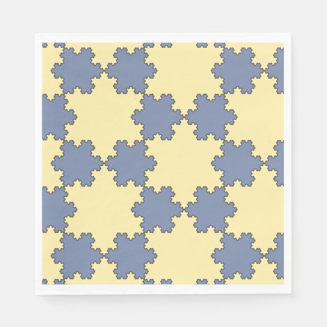 Tessellated Koch Snöflingor (Fractal Mönster) Pappersservett (Framsidan)