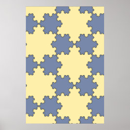 Tessellated Koch Snöflingor (Fractal Mönster) Poster