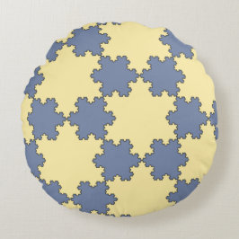 Tessellated Koch Snöflingor (Fractal Mönster) Rund Kudde