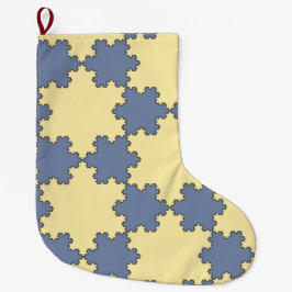 Tessellated Koch Snöflingor (Fractal Mönster) Stor Julstrumpa