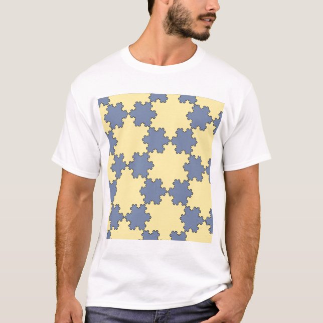 Tessellated Koch Snöflingor (Fractal Mönster) T Shirt (Framsida)