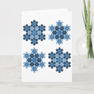 Tessellated Koch snöflingor Helgkort