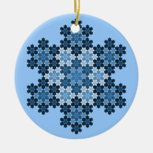 Tessellated Koch snöflingor Julgransprydnad Keramik