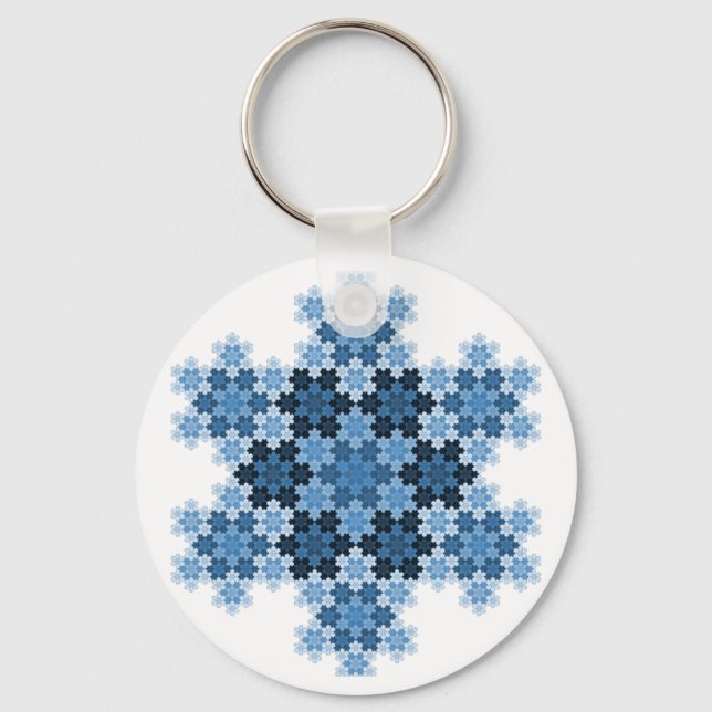 Tessellated Koch Snöflingor Nyckelring (Framsida)