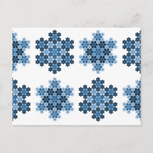 Tessellated Koch Snöflingor Vykort