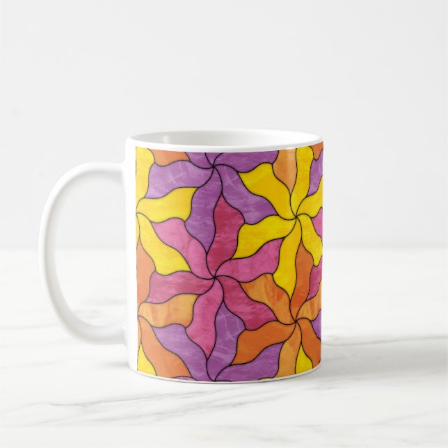 Tessellulerade glasblommor kaffemugg (Vänster)