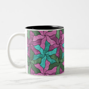 Tessellulerade glasblommor Två-Tonad mugg