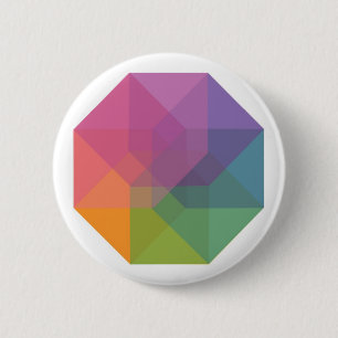 Tesseract (pastellfärgad regnbåge) knapp