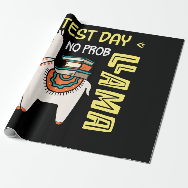 Test Day Llama Teacher Exam Testing Teaching Presentpapper (Utrullad)