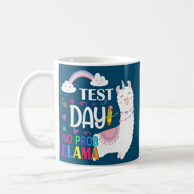 Test Day No Prob llama Llama Teacher Exam Testing Kaffemugg (Vänster)
