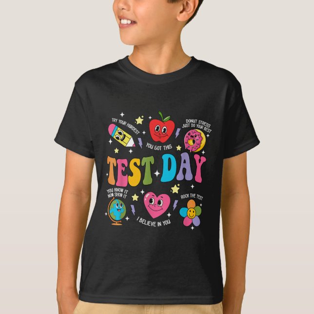 Test Day Rock The Test Testing Day Motivational Te T Shirt (Framsida)