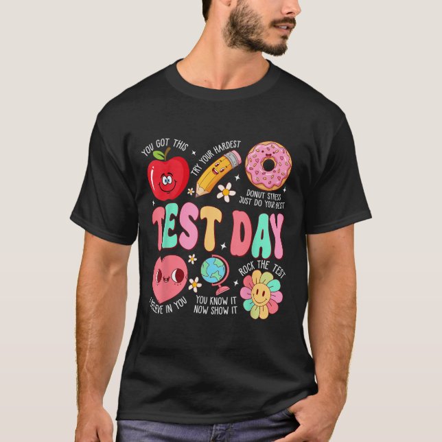 Test Day Rock The Test Testing Day Motivational Te T Shirt (Framsida)