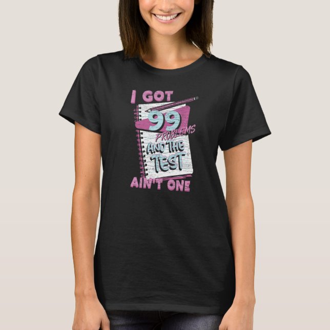 Test Exam Testing Teacher T Shirt (Framsida)