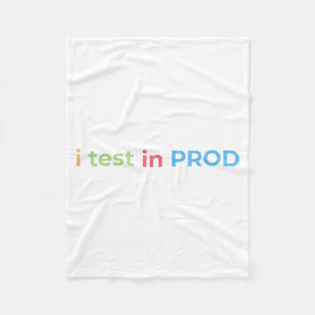 Test i Prod Kodning Rollig Humor Skämt Ingenjör Fleecefilt (Framsidan)