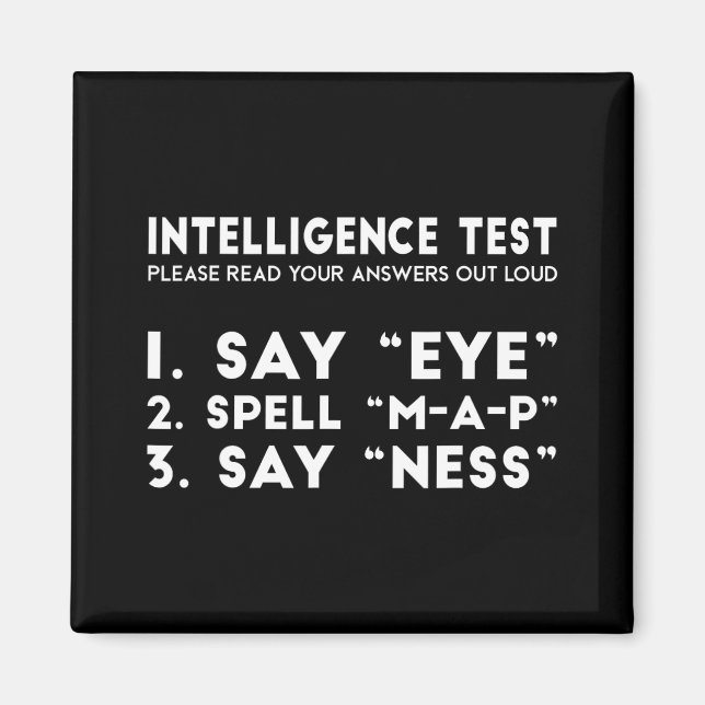 Test Öga Karta Ness Funny Joke Fars dag Magnet (Framsidan)