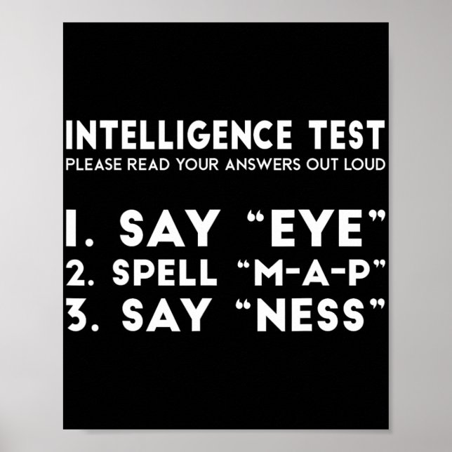 Test Öga Karta Ness Funny Joke Fars dag Poster (Framsidan)