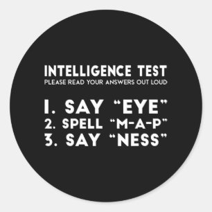 Test Öga Karta Ness Funny Joke Fars dag Runt Klistermärke
