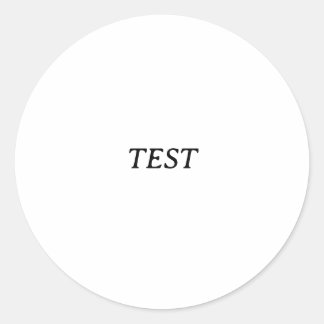 test runt klistermärke