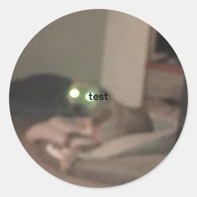 test runt klistermärke (Framsida)