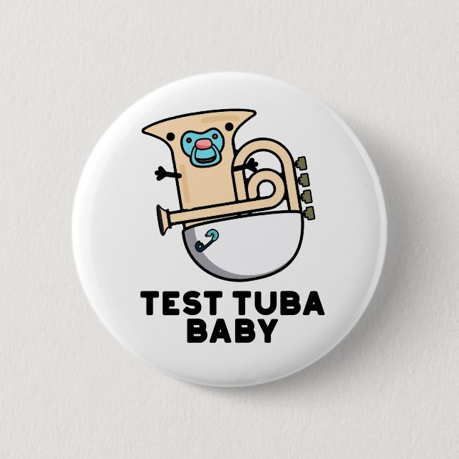 Test Tuba Baby Funny Science Tuba Pun Knapp (Framsida)