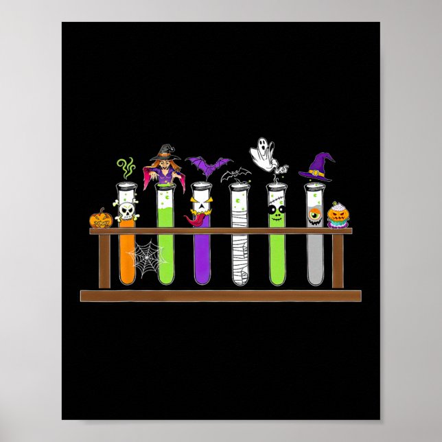 Test Tube Chemistry Nerd Science Teacher Spooky Ha Poster (Framsidan)