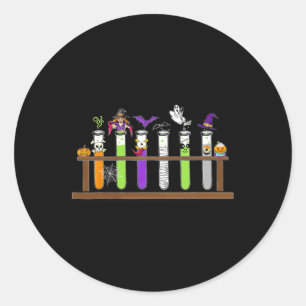 Test Tube Chemistry Nerd Science Teacher Spooky Ha Runt Klistermärke