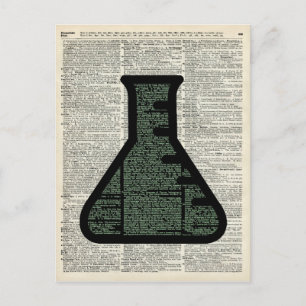 Test Tube Dictionary Art Vykort