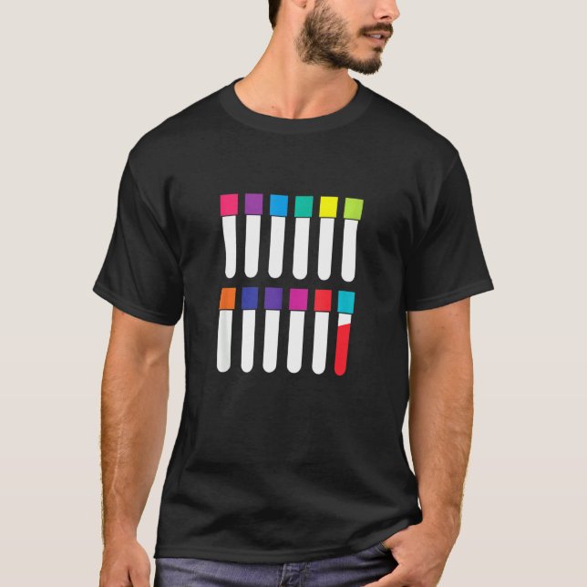 Test Tube Laboratory Phlebotomist Phlebotomy Docto T Shirt (Framsida)