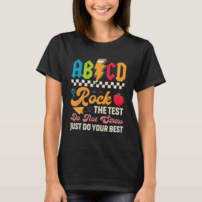 Testa Abcd Sten under provningsdagslärarna Student T Shirt (Framsida)