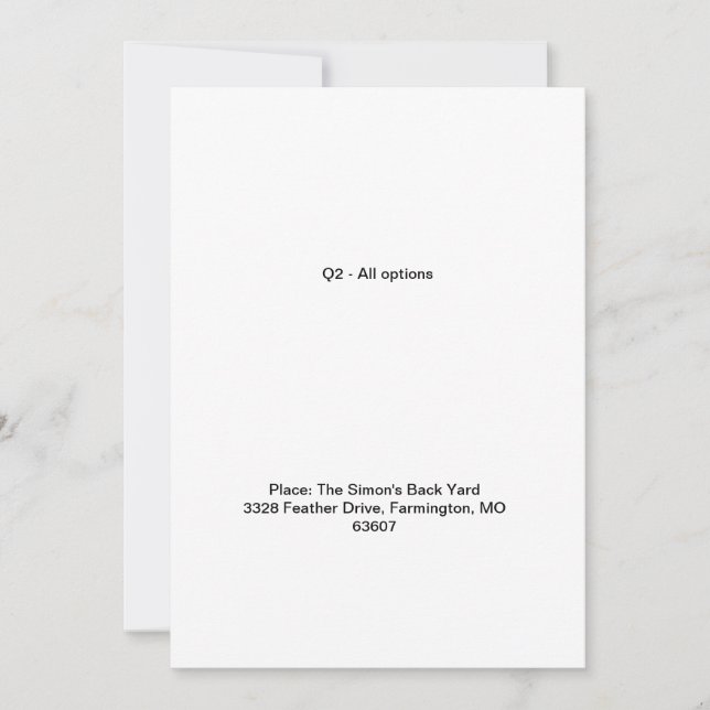 Testa alla alternativ för Q2 Inbjudningar (Framsida)