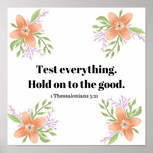 Testa allt 1 Thessaloniki Bible Verse Poster