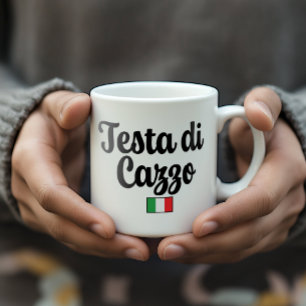 Testa Di Cazzo - Rolig Italiensk Present för Busig Kaffemugg