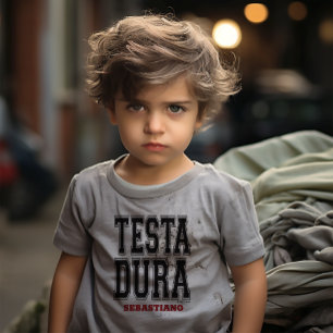 Testa Dura (hård huvud) Stubborn Funny Italienska T Shirt