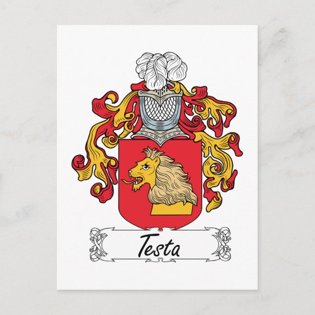 Testa Family Crest Vykort (Framsida)