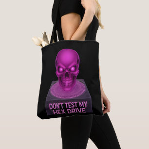 Testa inte min hex-enhet - Lila Skull Tote Tygkasse