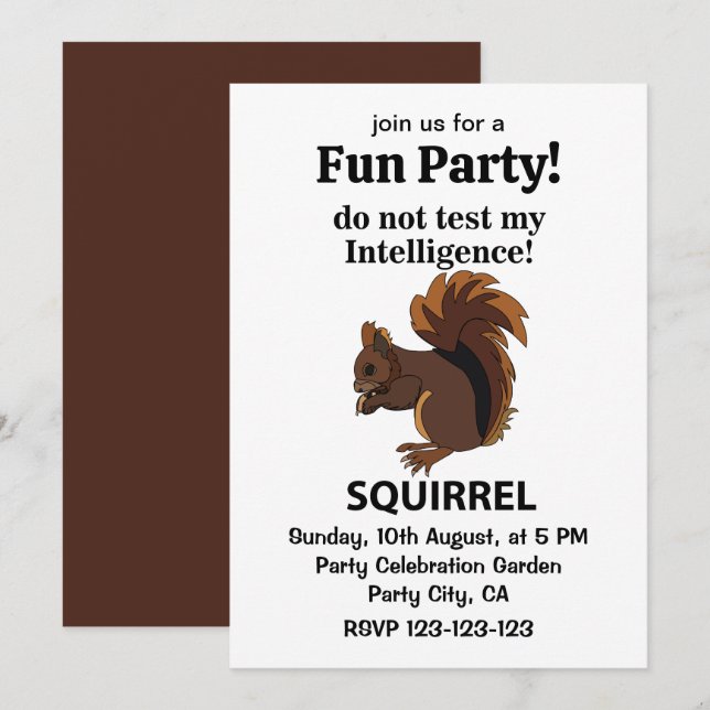 Testa inte min underrättelsetjänst inbjudningar (Fram/baksida)