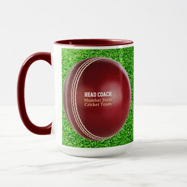 Testa matcha Red Cricket Boll med Anpassningsbar T Mugg (Vänster)