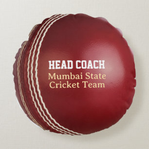 Testa matcha Red Cricket Boll med Anpassningsbar T Rund Kudde