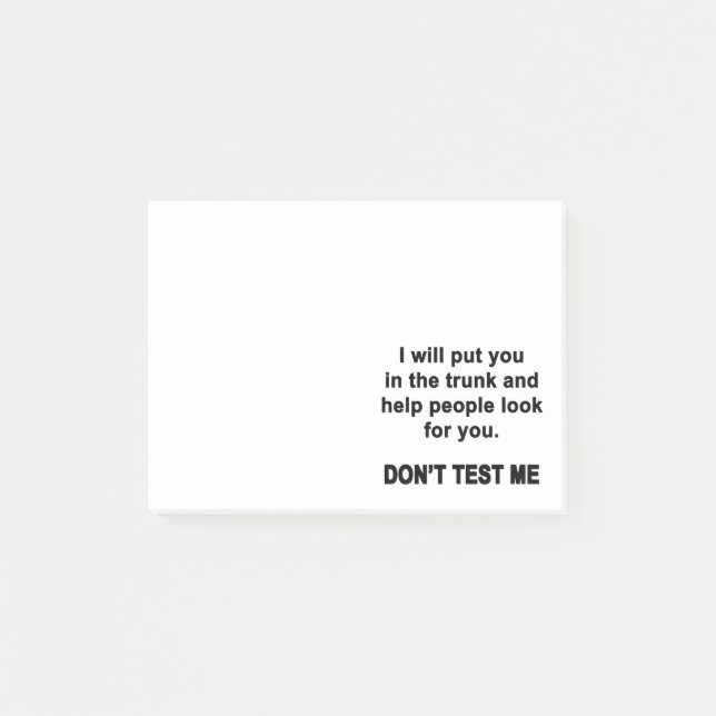 Testa mig inte post-it block (Framsida)