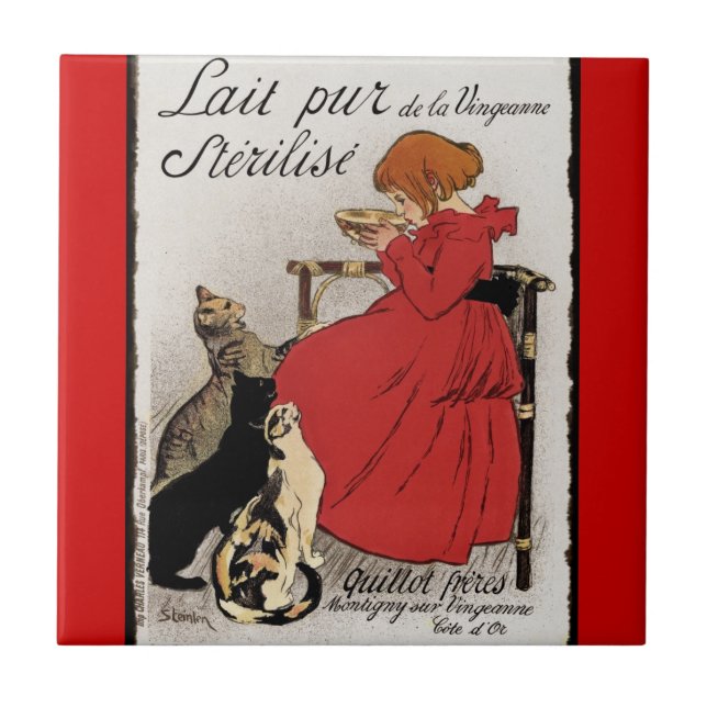 Testa Mjölk för Kattunge Kakelplatta (Framsidan)