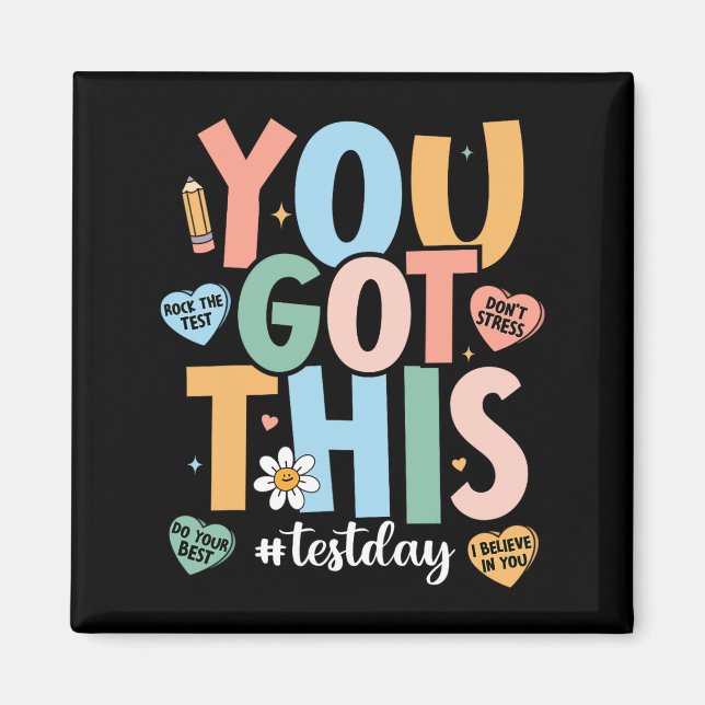 Testa Motivational Testing Day Lärare dig Har Magnet (Framsidan)