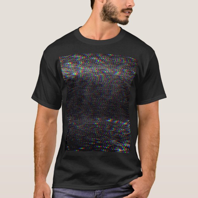 Testa Skärm Glitch Struktur-bakgrund T Shirt (Framsida)