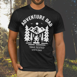 Testad anpassningsbar Black Äventyr Pappa Trail T Shirt