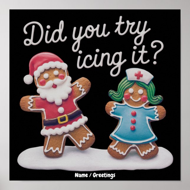 Testade du att iska det? Rolig pepparkaksläkare  Poster (Framsidan)