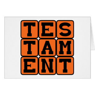 Testamente, bevis på faktum hälsningskort