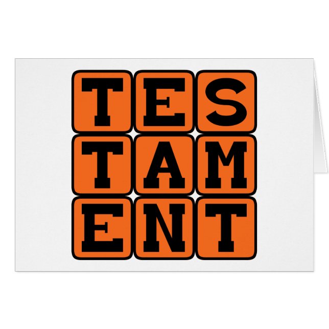 Testamente, bevis på faktum hälsningskort (Framsidan Horizontal)