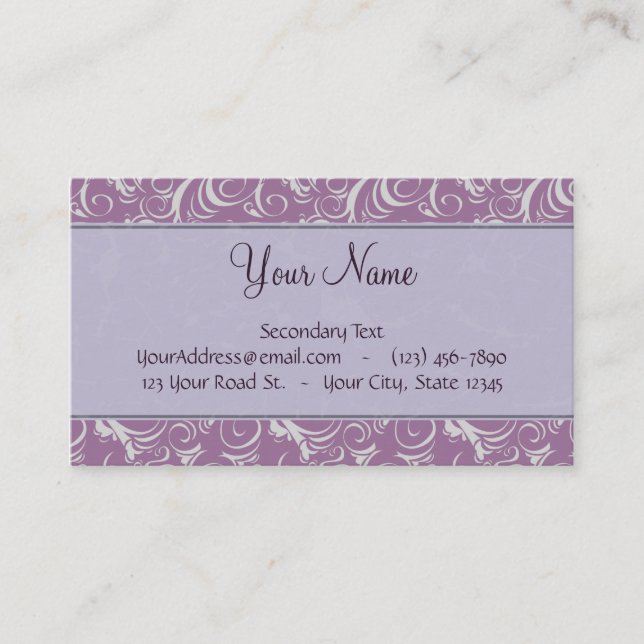 Testar & randar för lavendel blom- med monogramen visitkort (Framsida)