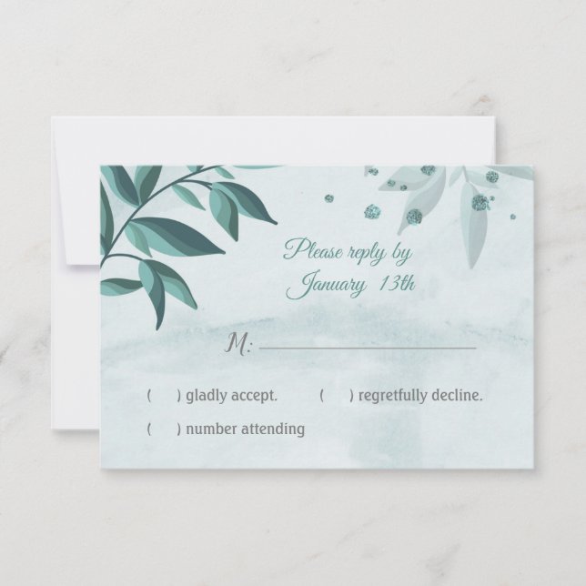 Testblått löv botaniskt svar OSA kort (Framsida)